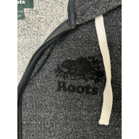 Roots Canada Charcoal Gray French Terry Zip Hoodie sz XXL Maple Leaf Casual - Picture 4 of 12